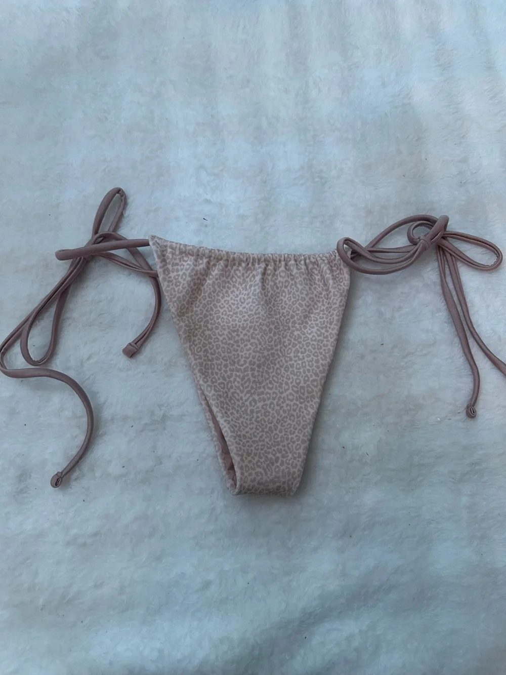 New! Frankie's Bikinis Coco Cheetah Tia String Bikini Bottom Medium 39316